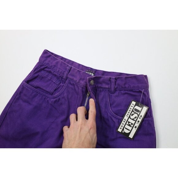 Deadstock Vtg 90s Streetwear Mens 32x34 Baggy Fit Skateboard Jeans Purple Cotton - Picture 6 of 11